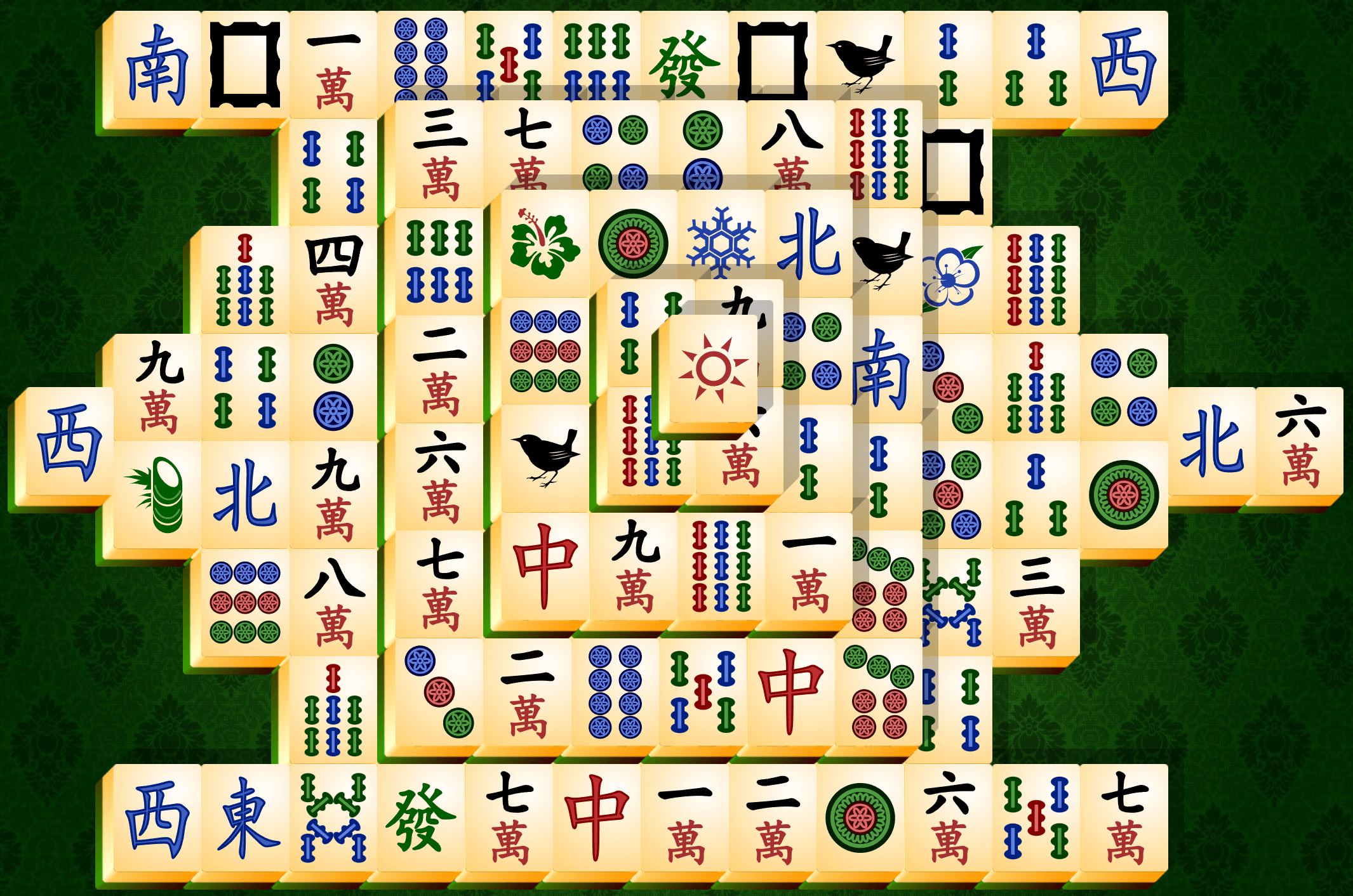 Mahjong Pasianssi, Kilpikonna-asetelmalla